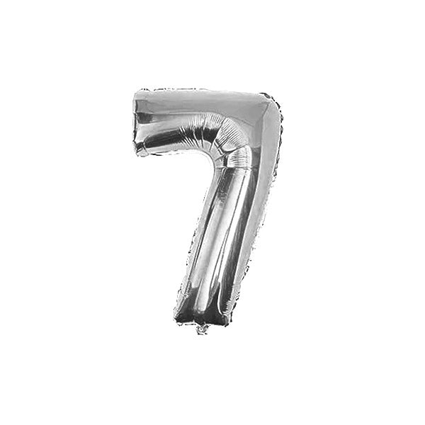 GLOBO 32" N°7 PLATEADO
