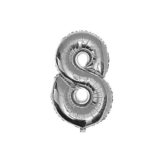 GLOBO 32" N°8 PLATEADO