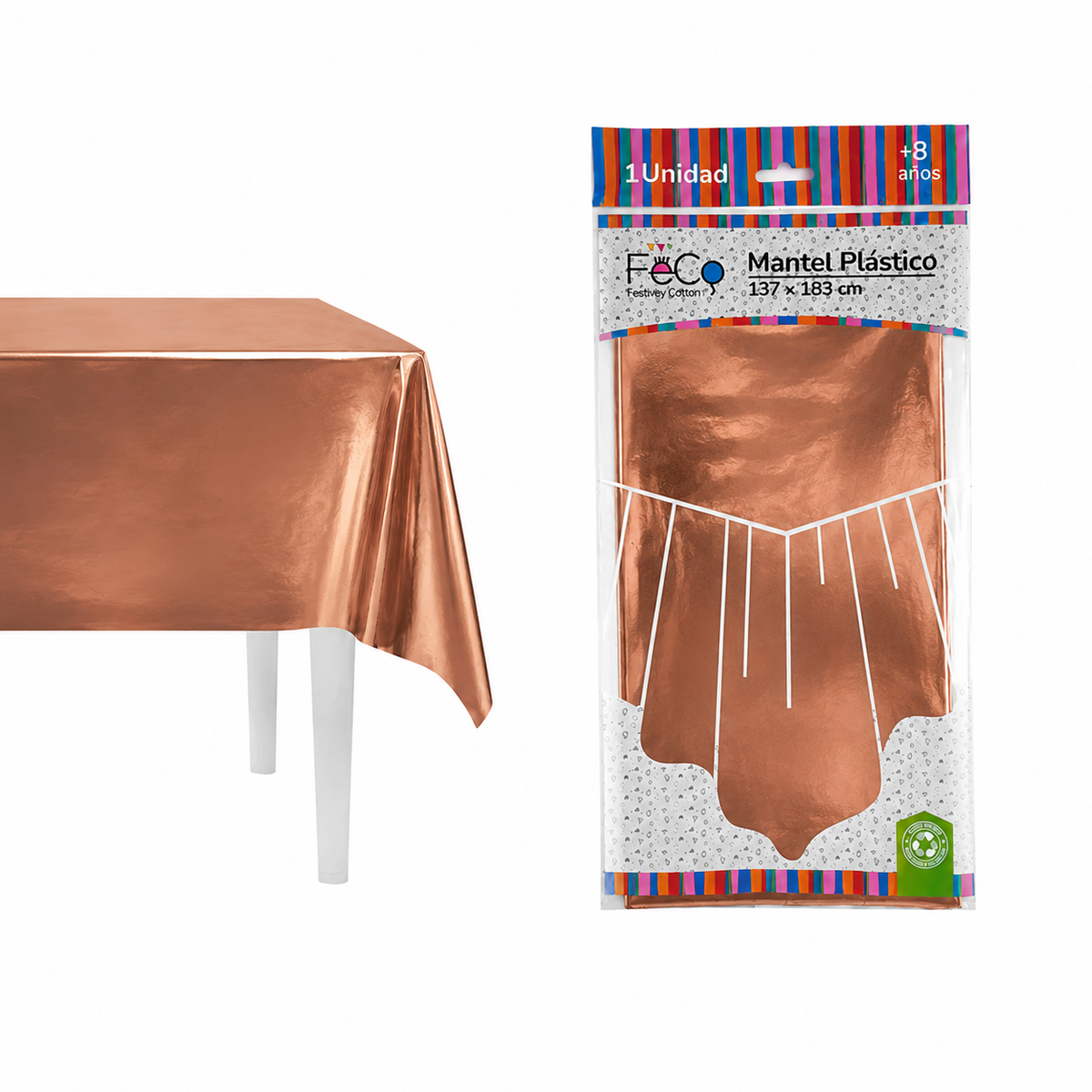 MANTEL METALICO ROSE GOLD 137X183  X1U