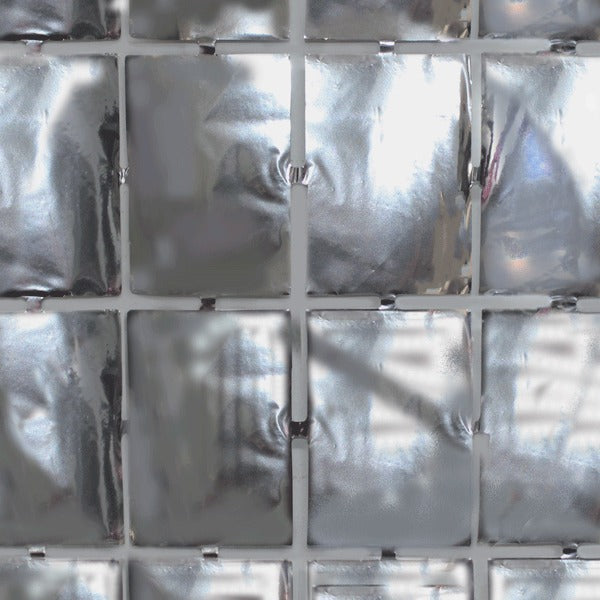 CORTINA METALICA CUADRITOS PLATEADO 1X2M X1U