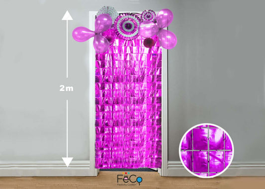 CORTINA METALICA CUADRITOS FUCSIA 1X2M X1U