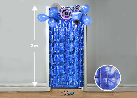 CORTINA METALICA CUADRITOS AZUL 1X2M X1U