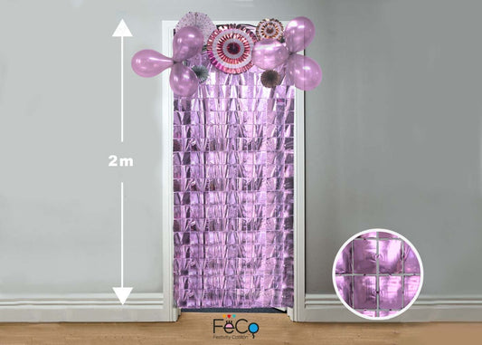 CORTINA METALICA CUADRITOS ROSADO 1X2M X1U