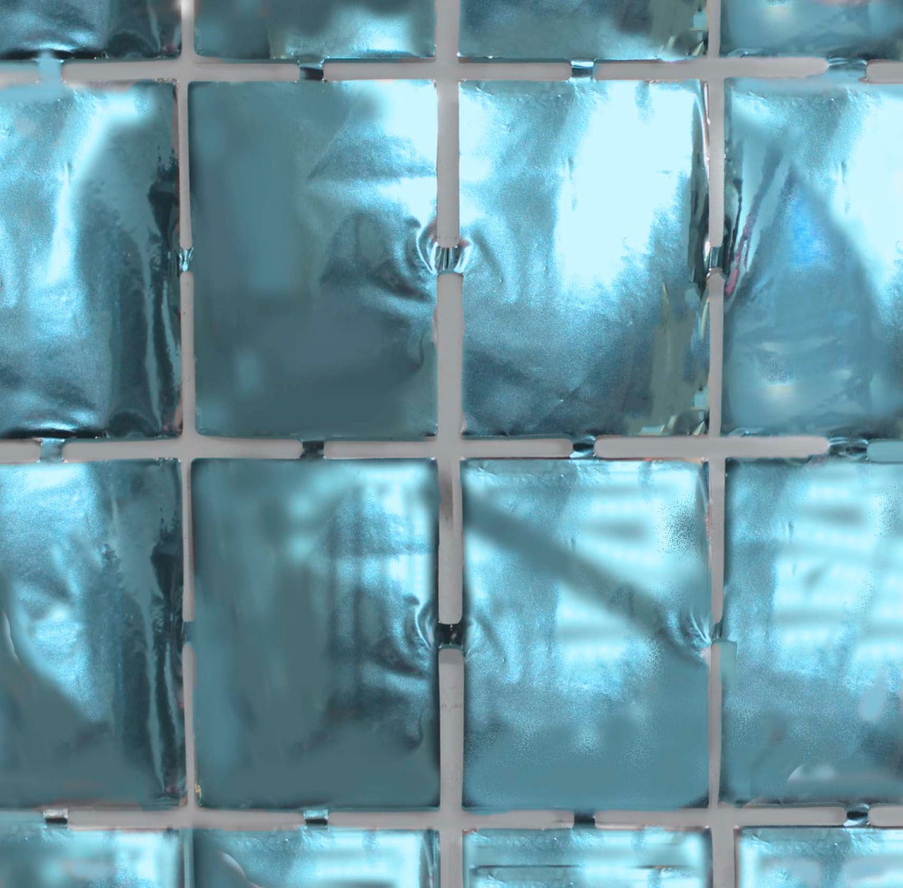 CORTINA METALICA CUADRITOS CELESTE 1X2M X1U