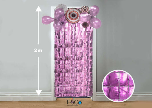 CORTINA METALICA CUADRITOS ROSE GOLD 1X2M X1U