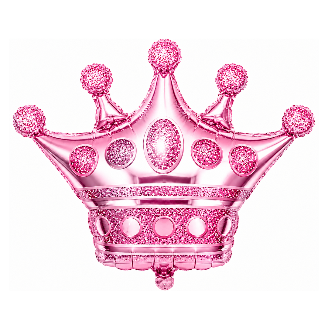 GLOBO METALICO CORONA ROSADO 76X75 CM X1U