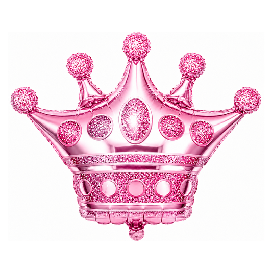 GLOBO METALICO CORONA ROSADO 76X75 CM X1U