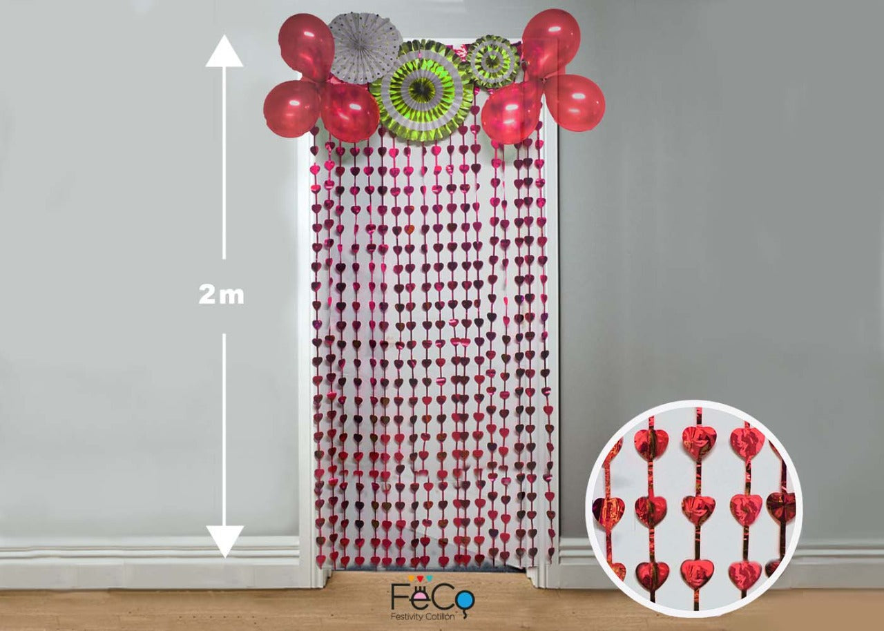 CORTINA METALICA CORAZON ROJO 1X2M X1U