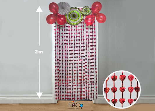 CORTINA METALICA CORAZON ROJO 1X2M X1U