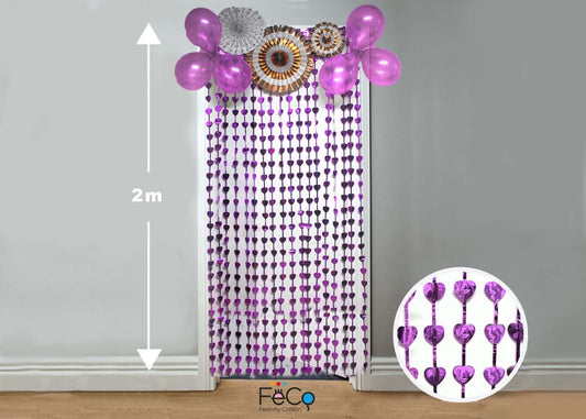 CORTINA METALICA CORAZON FUCSIA 1X2M X1U