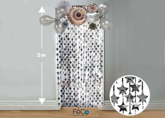 CORTINA METALICA ESTRELLA PLATEADO 1X2M X1U