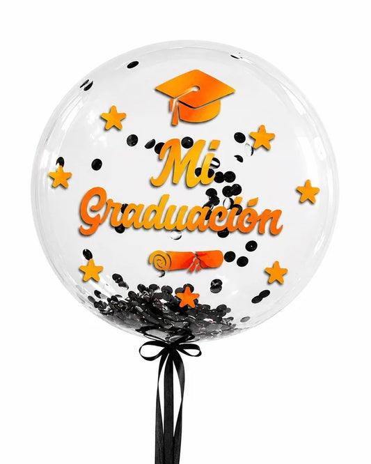 GLOBO BURBUJA CONFETTI MI GRADUACION X1U