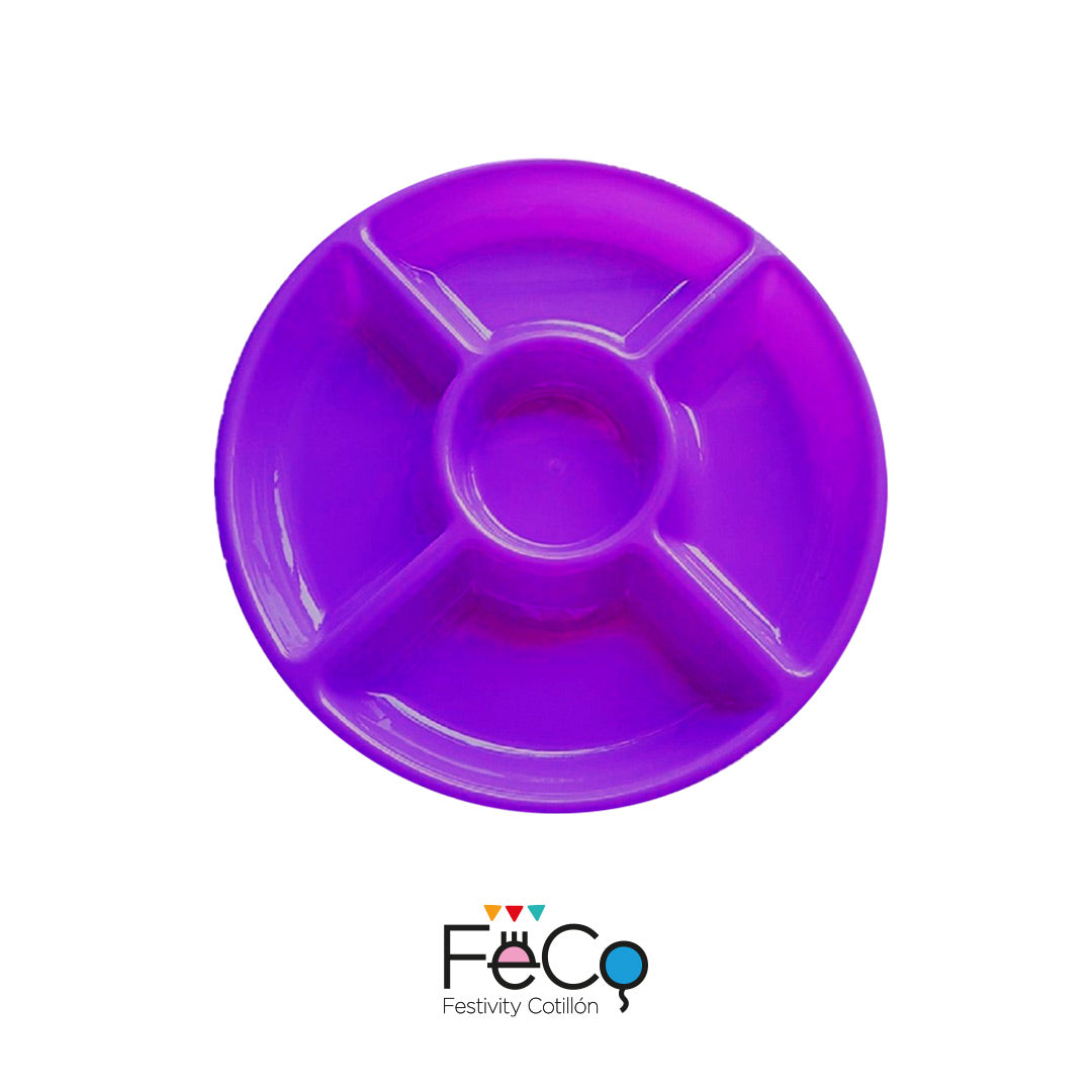 BANDEJA LILA 5 PLASTICA ESPACIOS FECO