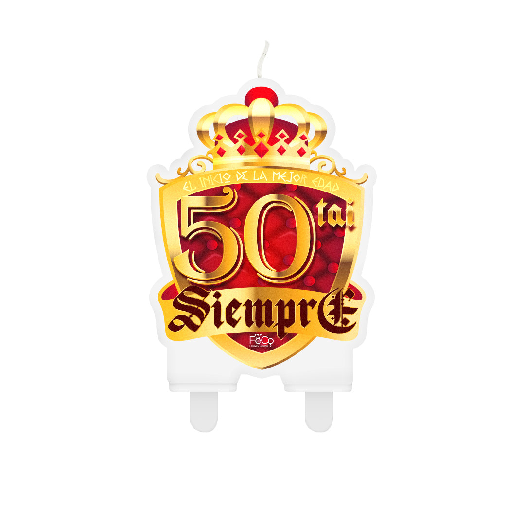 VELA FRASE "50TAI SIEMPRE" X1U