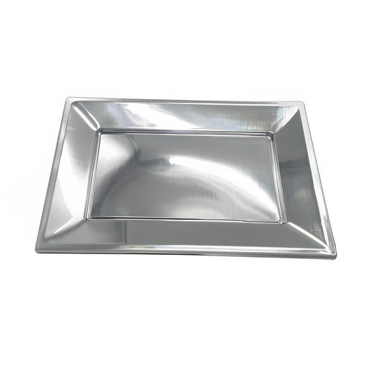 BANDEJA RECT GRANDE PLATEADO X3 UNIDADES