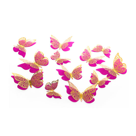 DECO MARIPOSAS FUCSIA X12U