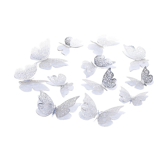 DECO MARIPOSAS PLATEADO X12U