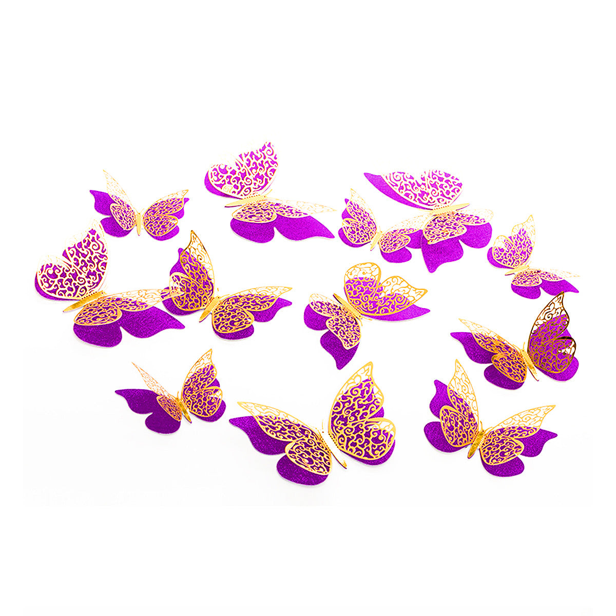 DECO MARIPOSAS MORADO X12U