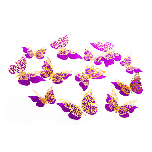 DECO MARIPOSAS MORADO X12U