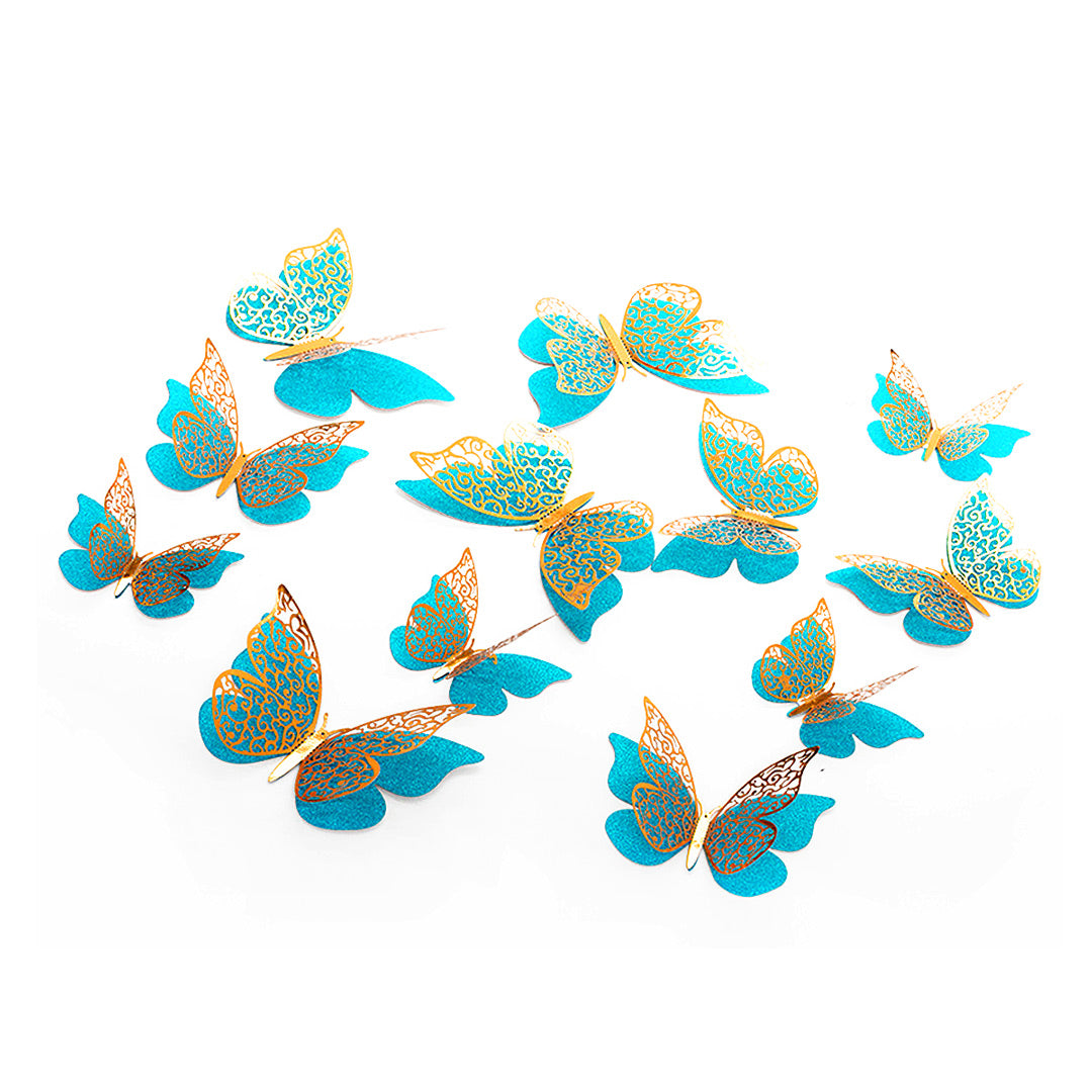 DECO MARIPOSAS TURQUESA X12U