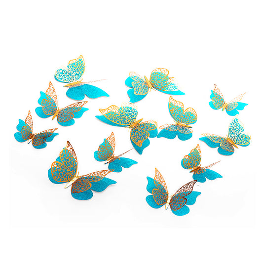 DECO MARIPOSAS TURQUESA X12U