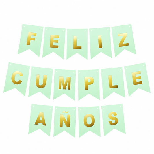 GUIRNALDA FELIZ CUMPLEAÑOS LIMA/DORADO 3M X1U