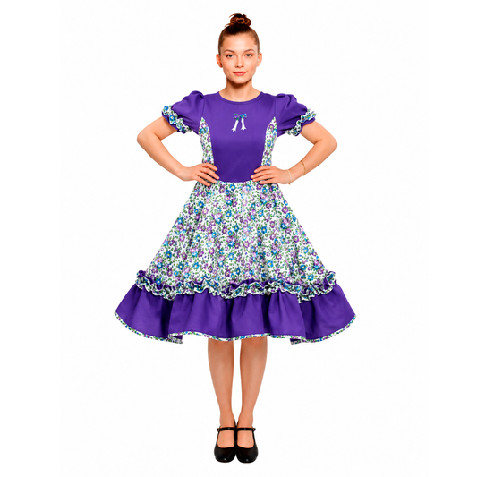 VESTIDO HUASA CHINITA FLOREADO LILA - DIFERENTES TALLAS