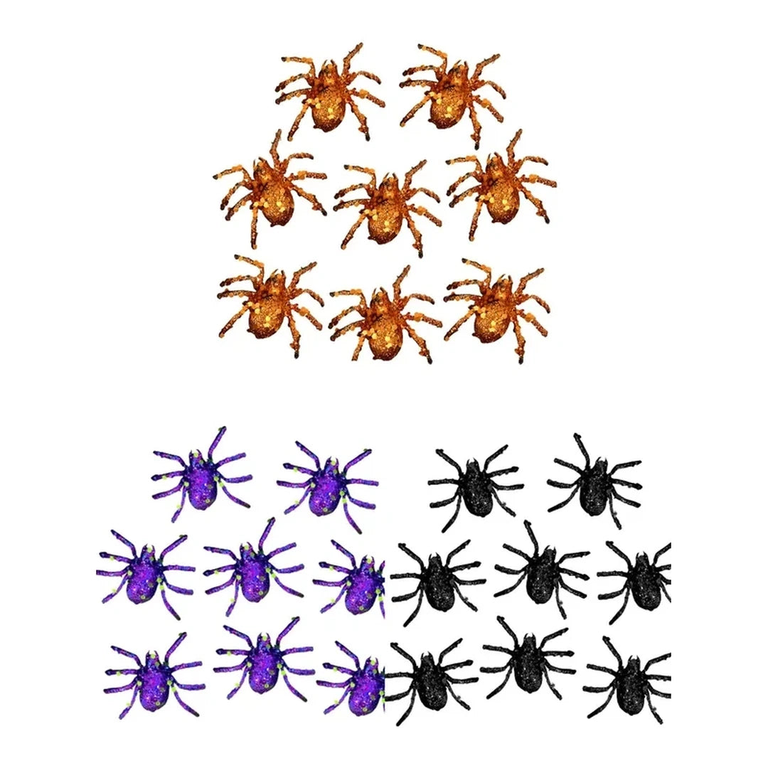 ARAÑA GLITTER NARANJO 8PCS X1 UNI