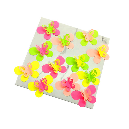 DECO MARIPOSAS MIX FLUOR X12U