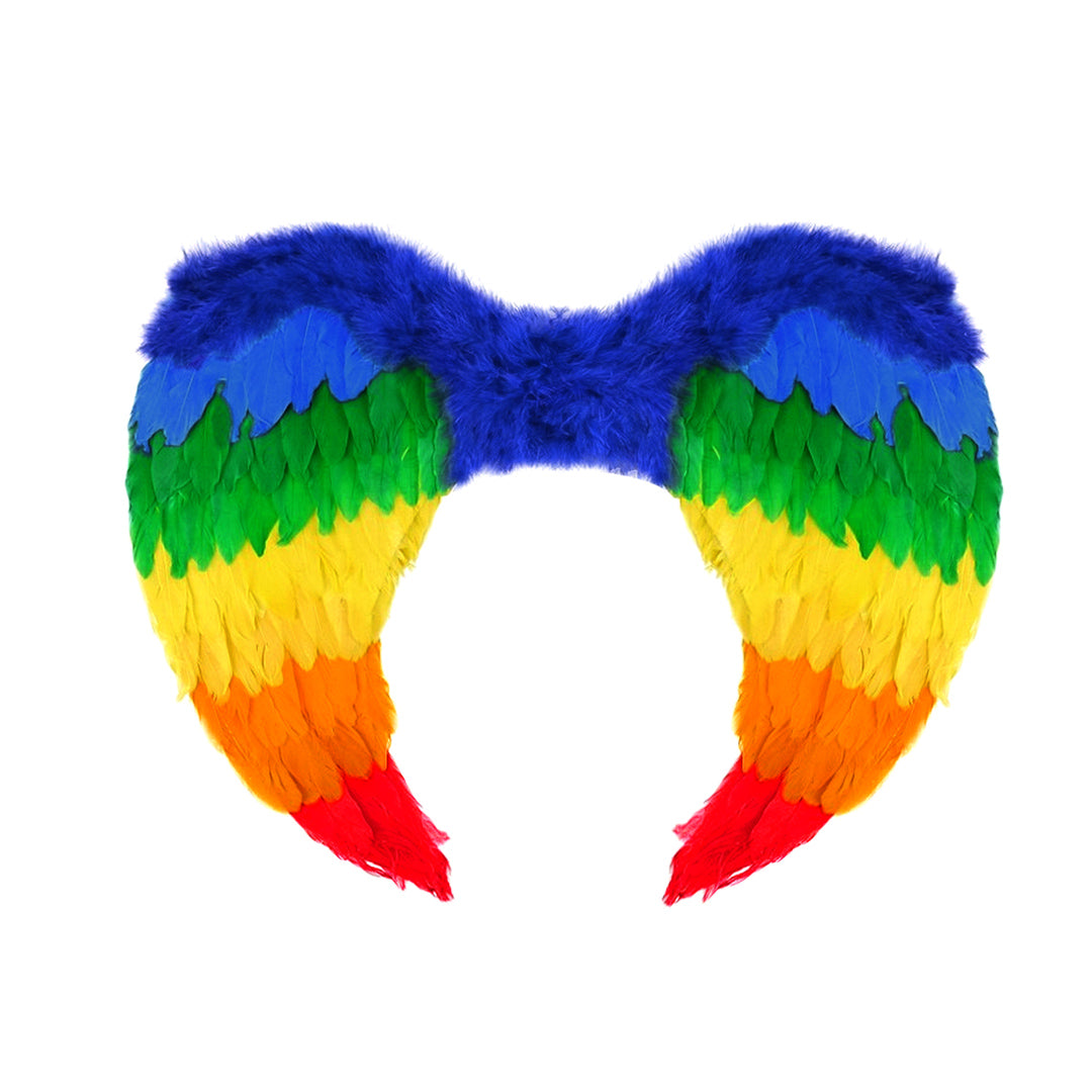 ALAS ANGEL PLUMA ARCOIRIS 60X45CM X1 UNI