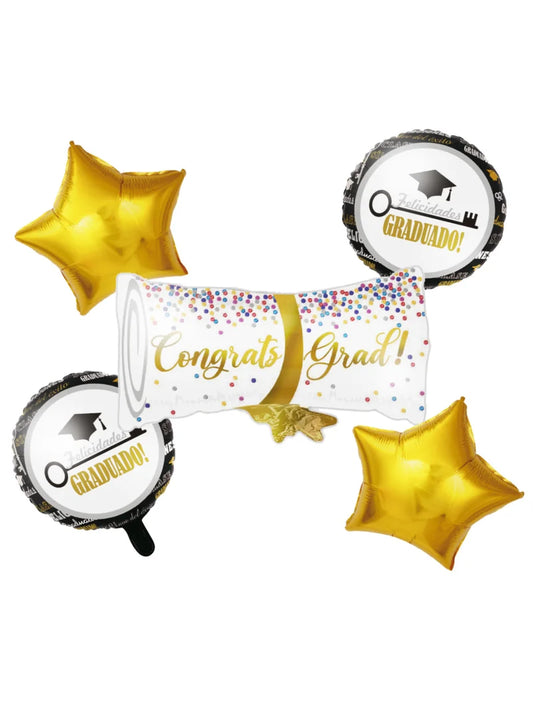 SET 5 GLOBO GRADUACION DIPLOMA X1U