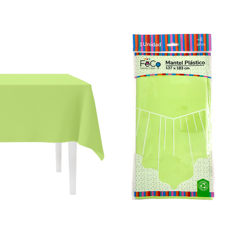 MANTEL PASTEL 137X183 VERDE LIMA X1UNI