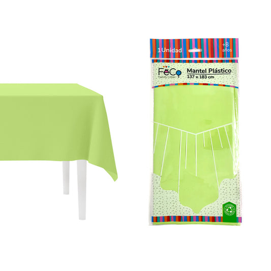 MANTEL PASTEL 137X183 VERDE LIMA X1UNI