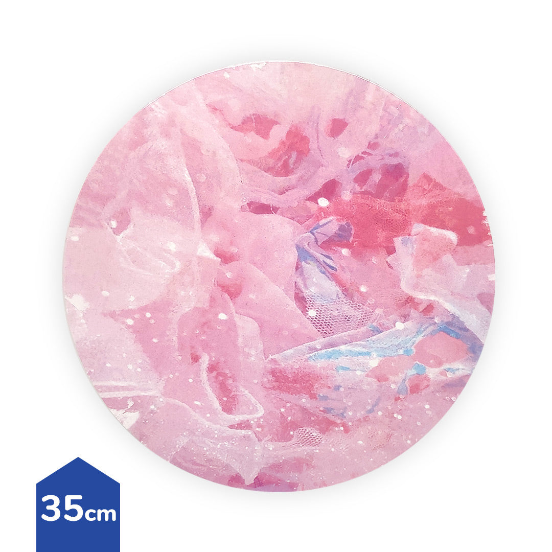 BANDEJA TORTA 35CM MARMOLEADA ROSADO X1UNIDADES