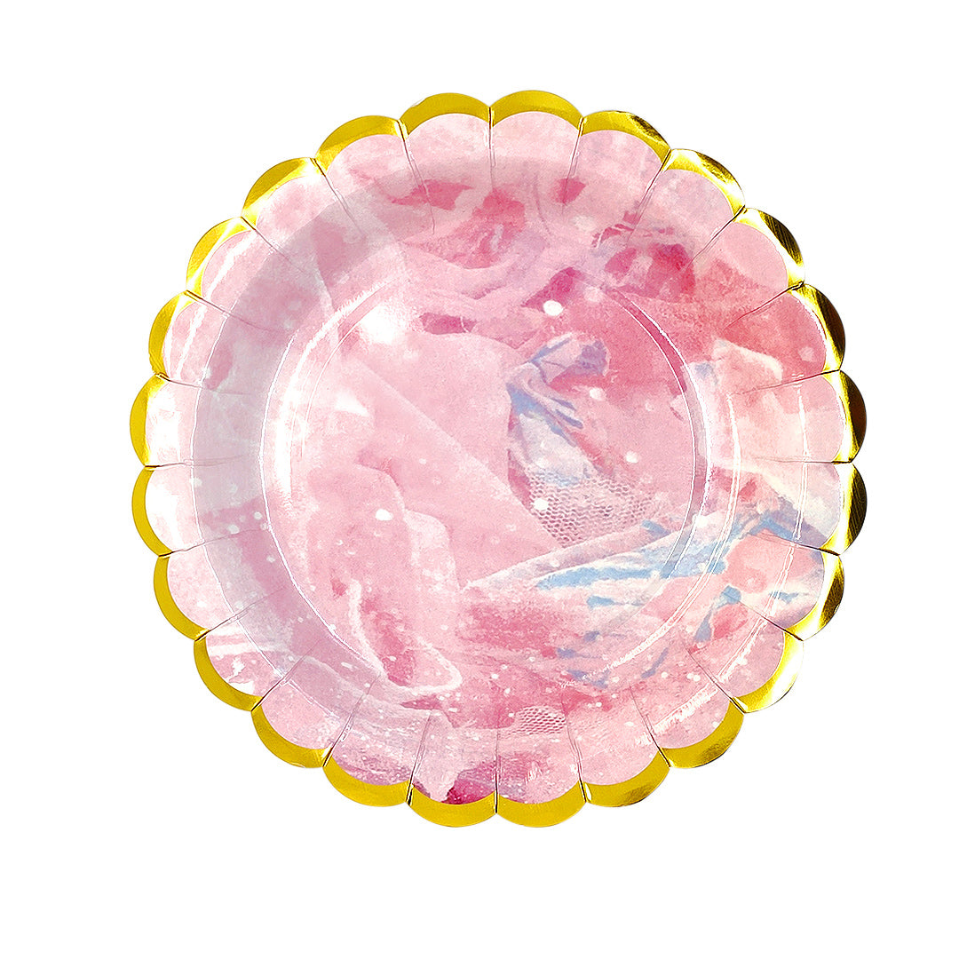 PLATO 7 CARTON MARMOLEADO ROSADO X6U
