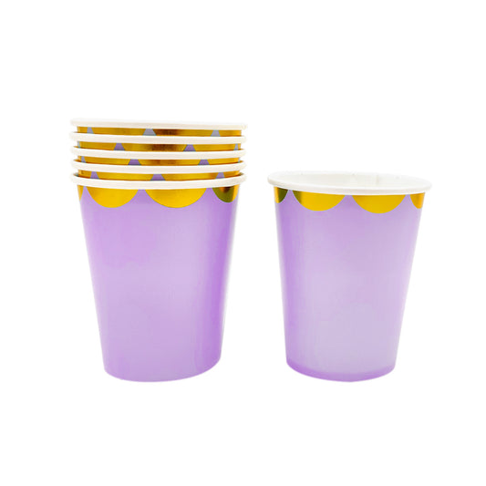 VASO CARTON 7 PASTEL MORADO X6U