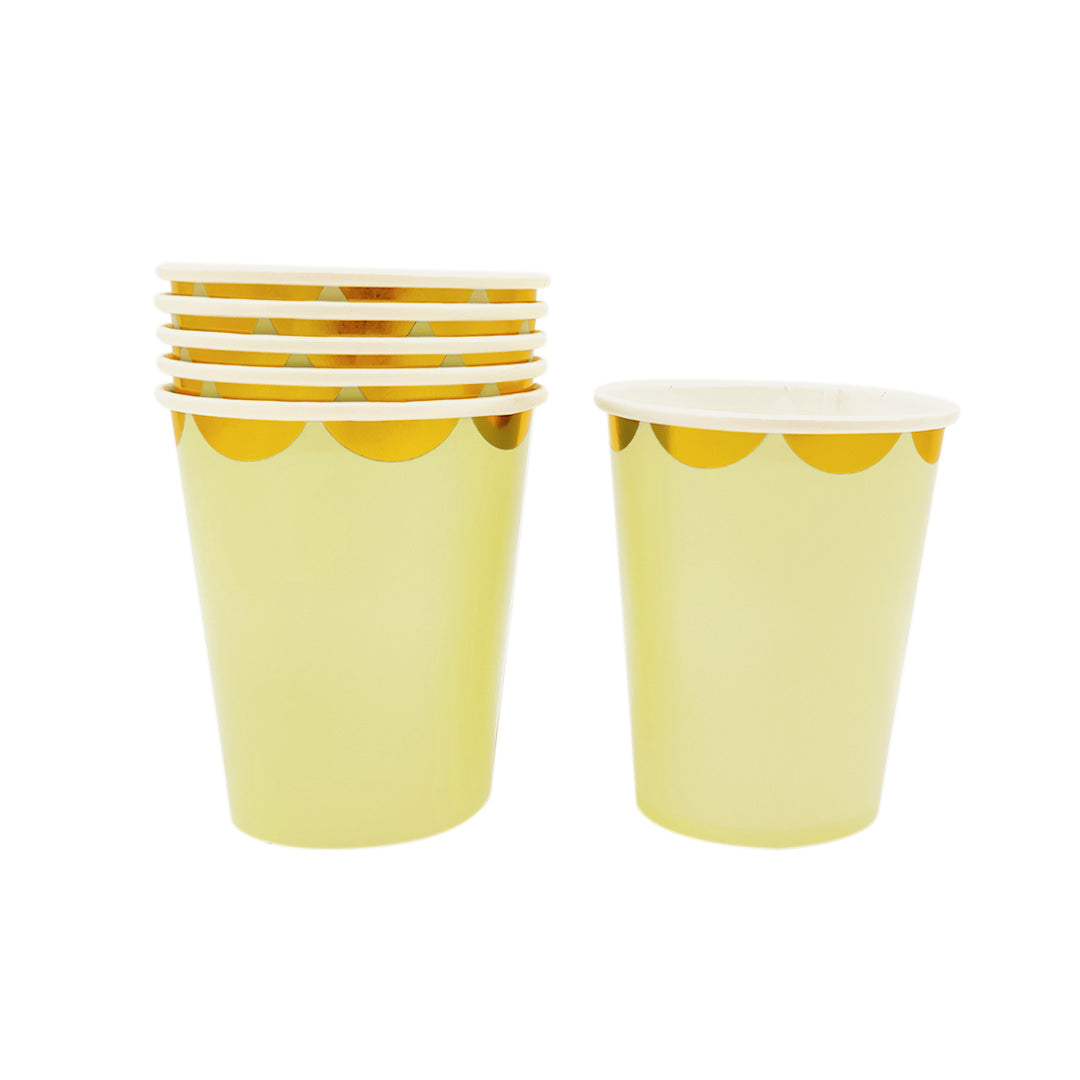 VASO CARTON 7 PASTEL AMARILLO X6U