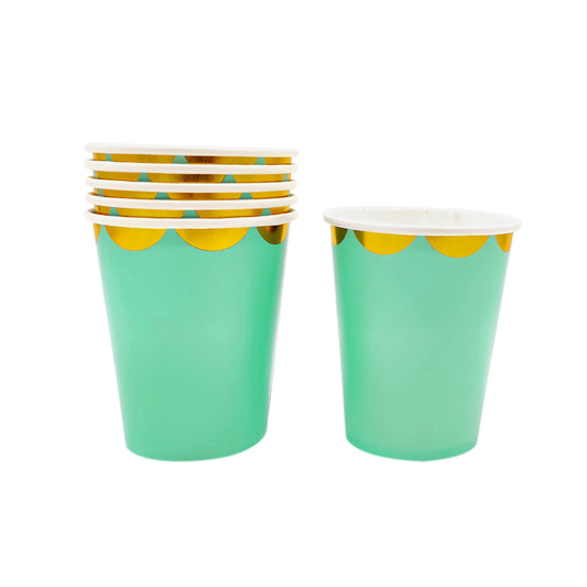VASO CARTON 7 PASTEL MENTA X6U