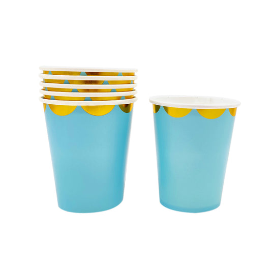 VASO CARTON 7 PASTEL CELESTE X6U