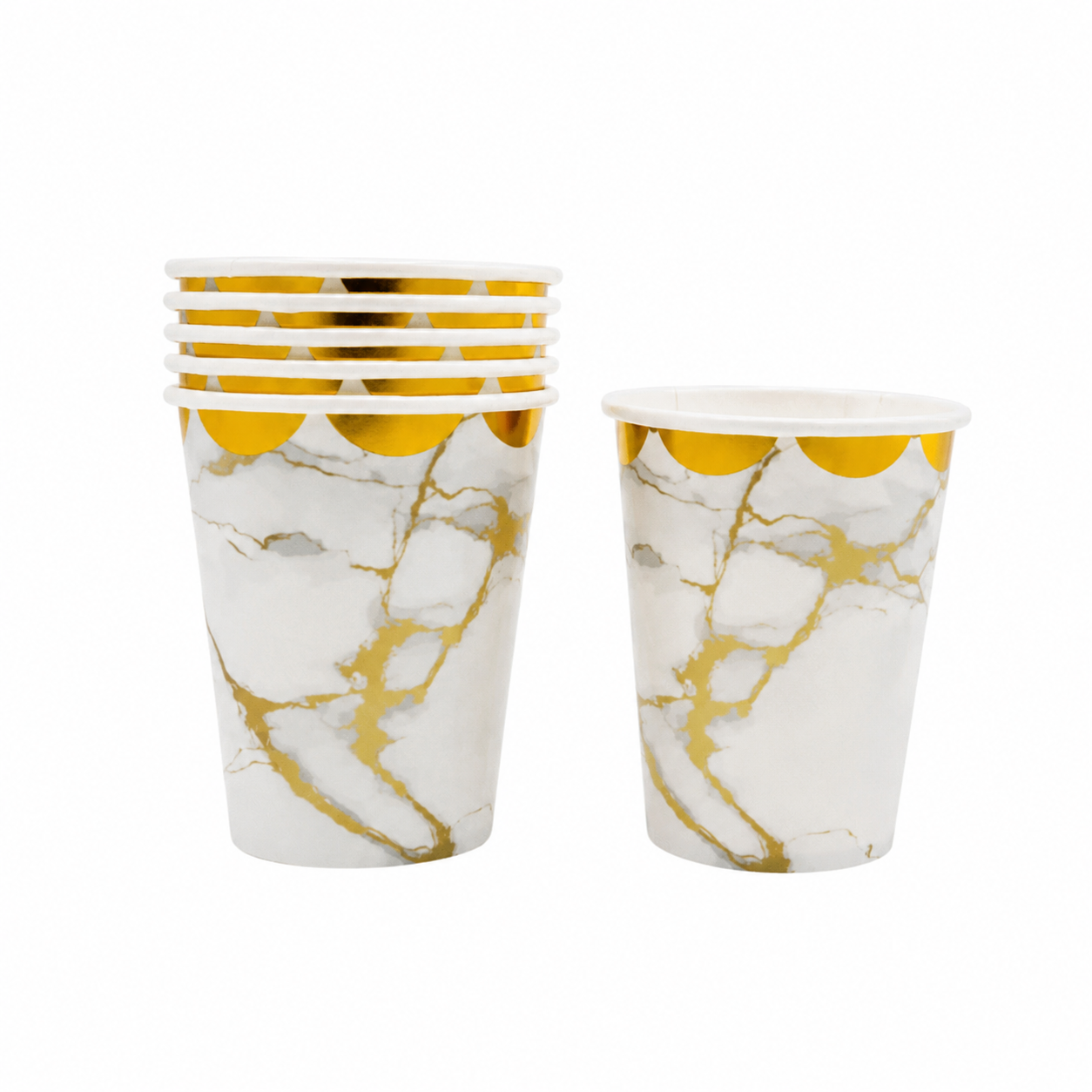 VASO CARTON 7 MARMOLEADO BLANCO X6U