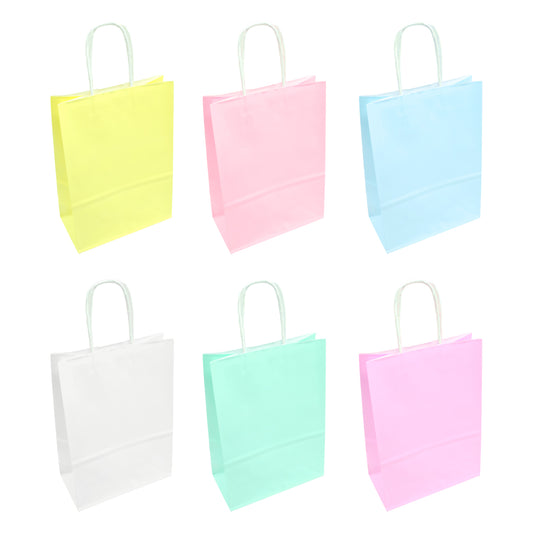 BOLSA REGALO KRAFT 26X32X12 MIX COLORES PASTELES X6U