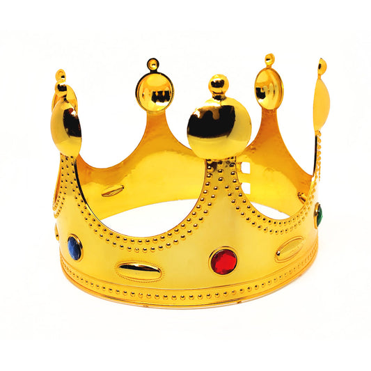 CORONA REY PLASTICO DORADO X1U