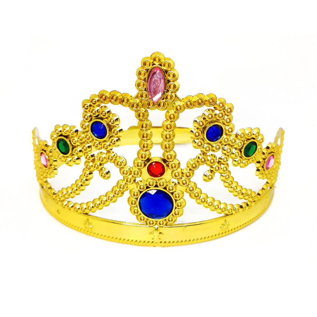 CORONA REINA PLASTICO DORADO X1U