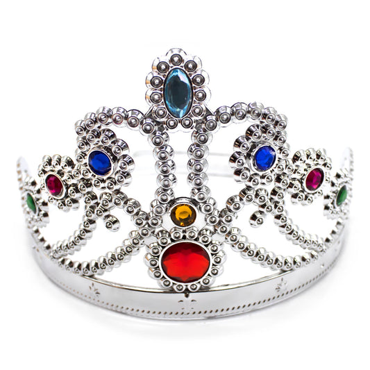 CORONA REINA PLASTICO PLATEADO X1U