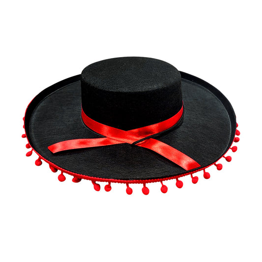 SOMBRERO POMPOM ROJO X1U