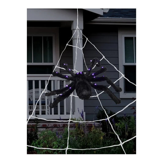 TELA ARAÑA GIGANTE CON ARAÑA LED 200CM X1 UNI