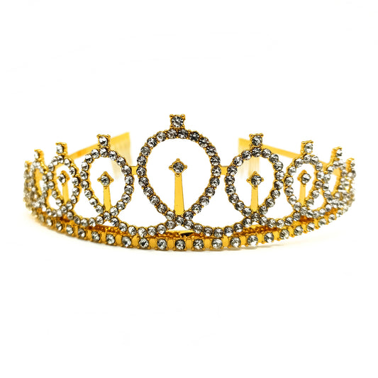 CORONA TIARA METALICA PRINCESA DORADO X1U