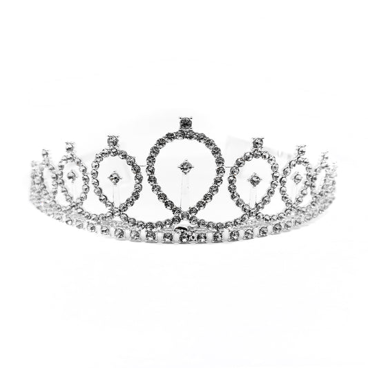 CORONA TIARA METALICA PRINCESA PLATEADO X1U