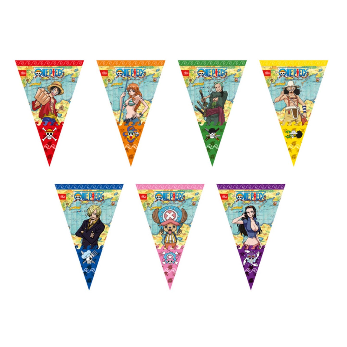 BANDERIN TRIANGULAR PAPEL 2M ONE PIECE X1U