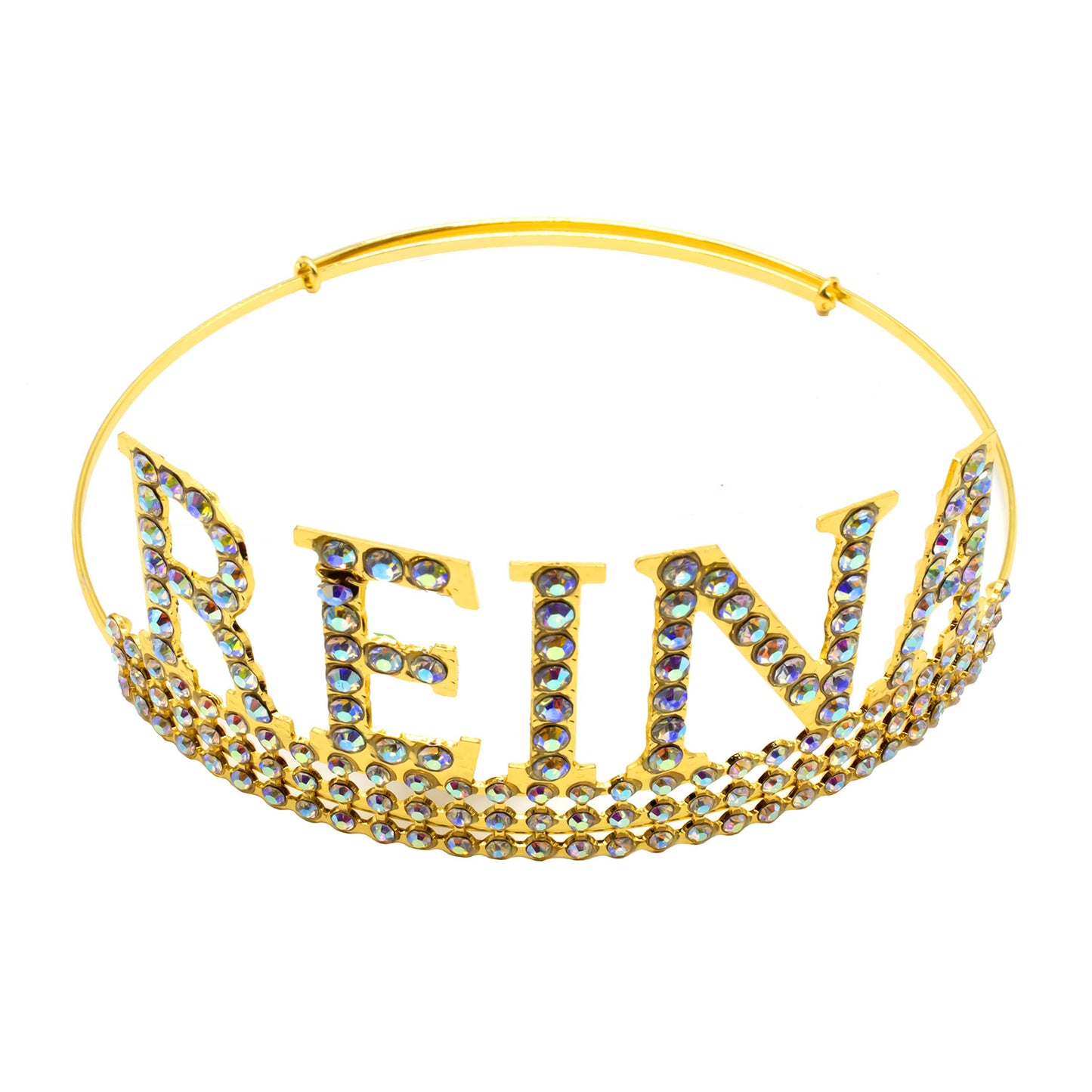 CORONA METALICA REINA DORADA X1U